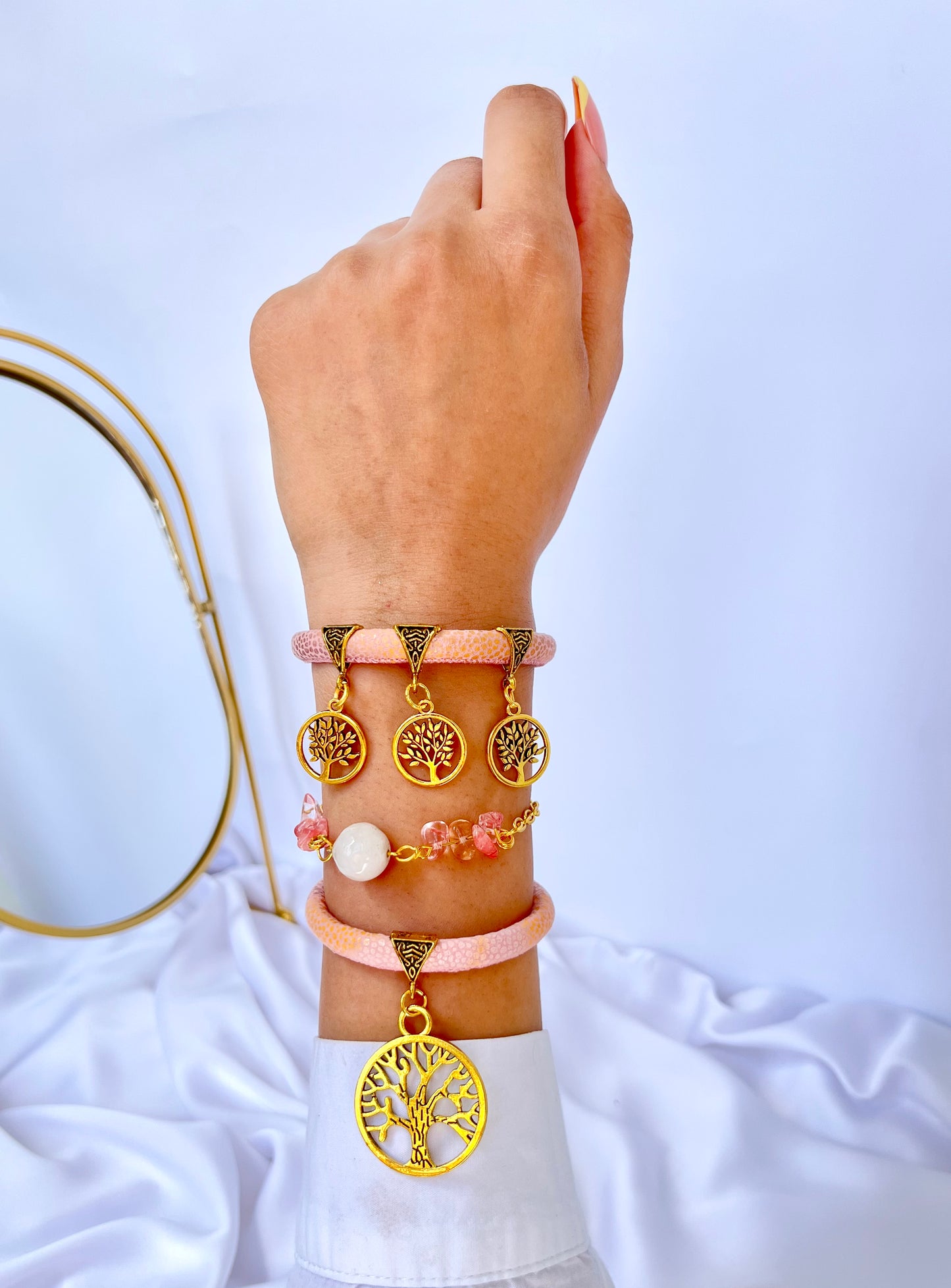Pink Bracelet – Leather Set