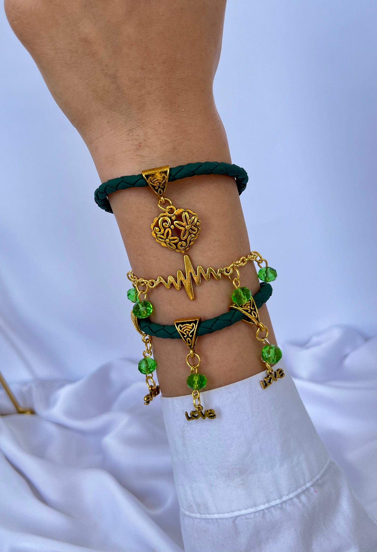 Green Bracelet – Leather Set