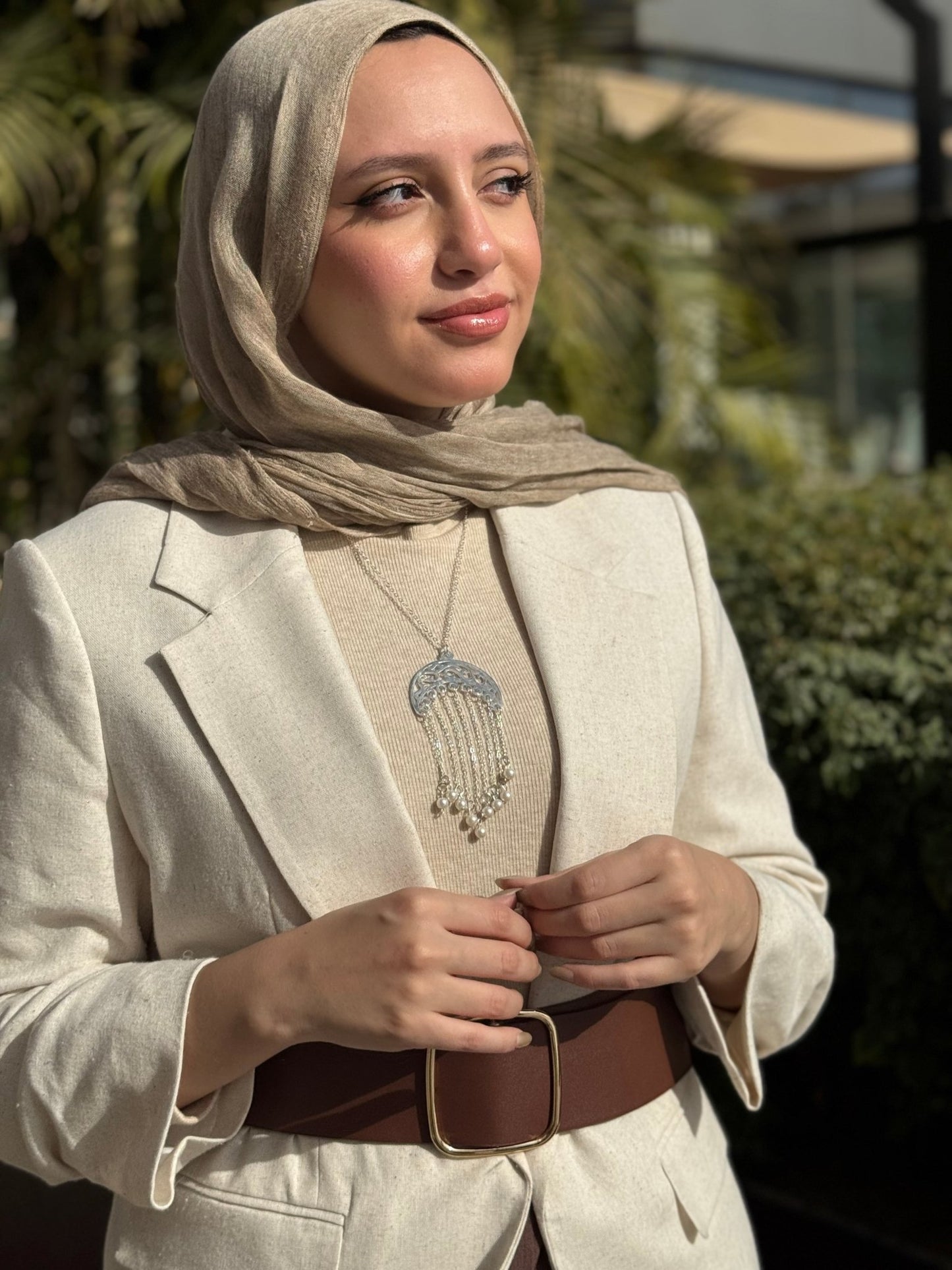 Crescent Necklace - Silver Plated