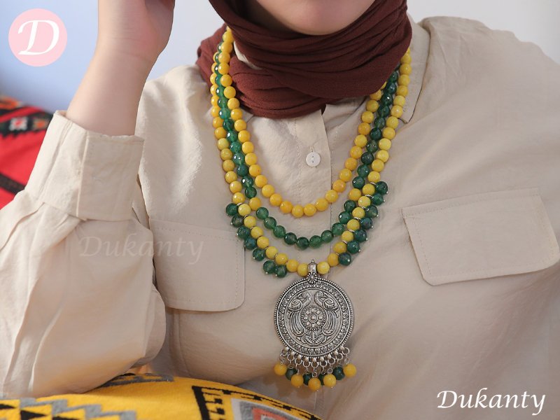 Rahma Necklace - Agate Stones