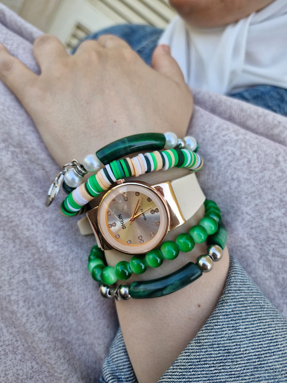 Nouran Watch Set - Green Acrylic