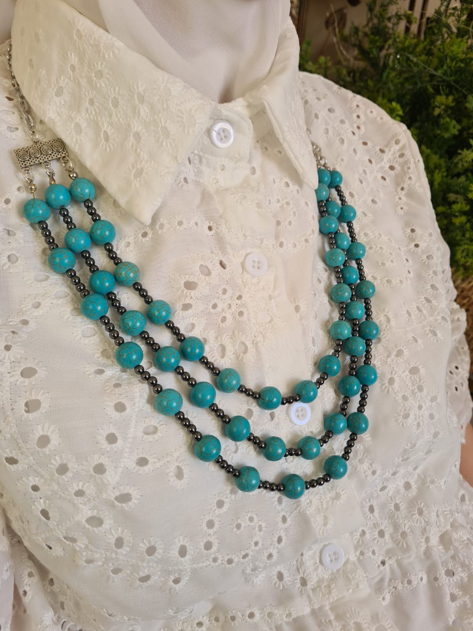 Elegant Necklace - Turquoise Stones
