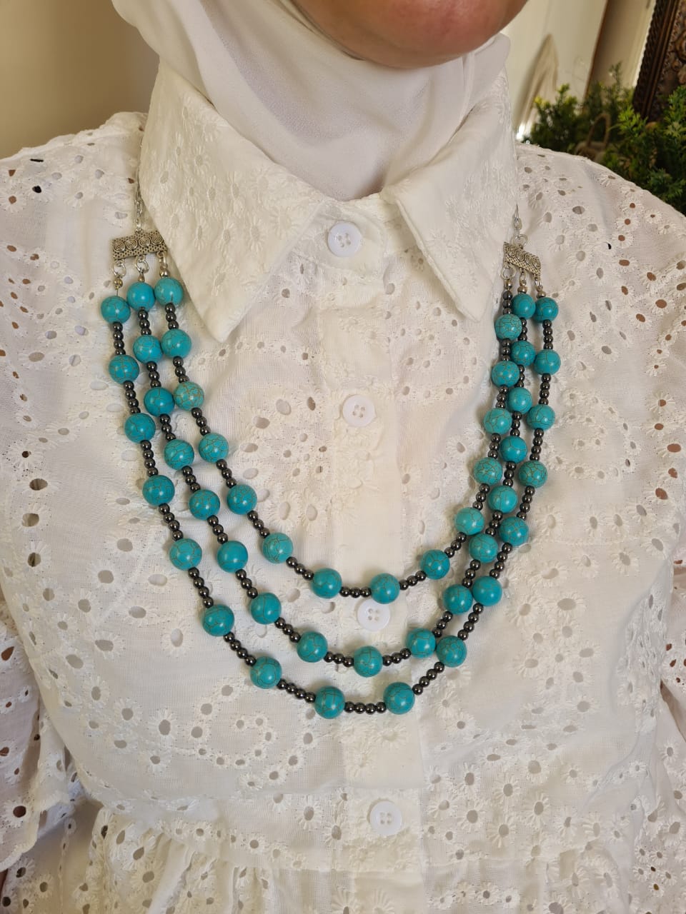 Elegant Necklace - Turquoise Stones