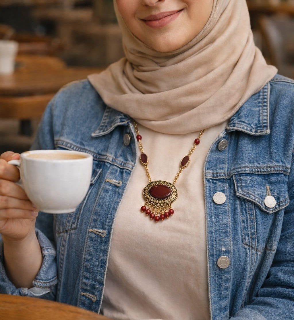 قلادة مودا المصنوعة يدوياً بالعربية