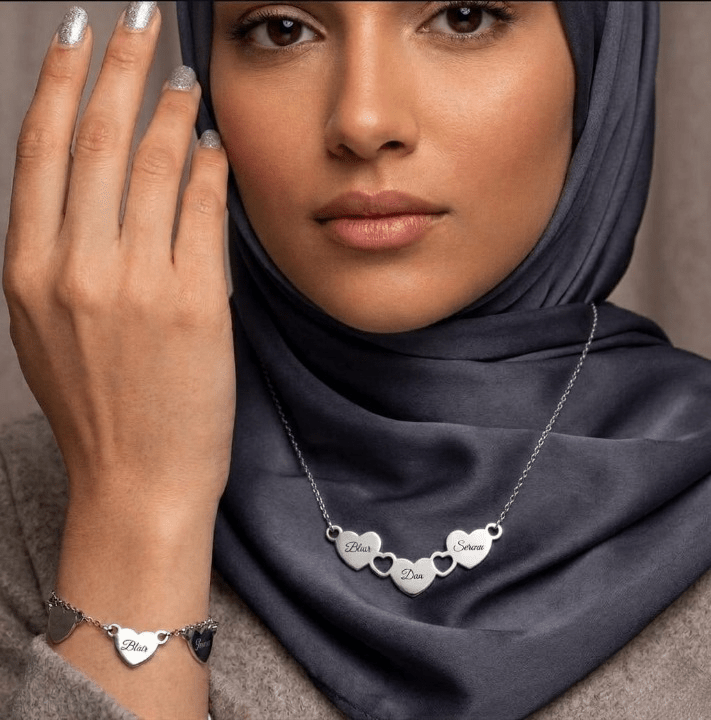 Elegant Heart Set - Silver Plated