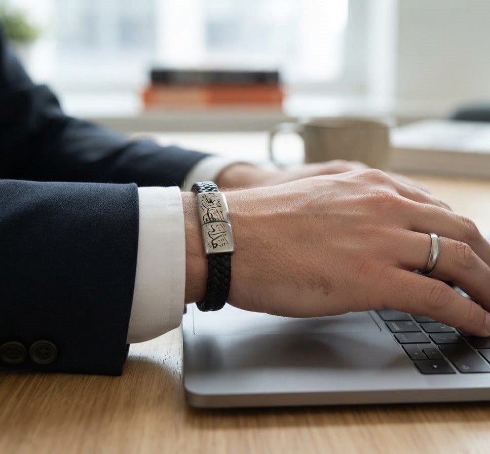 Elegant Touch Bracelet - Leather & Silver Plated