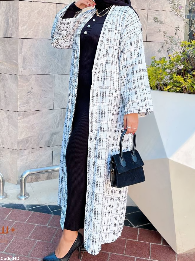 Miral Open Abaya - Jacquard Caro