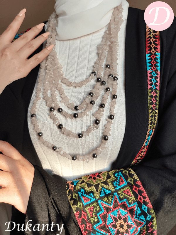 Dalida Necklace - Broken Shells And Hematite Stones