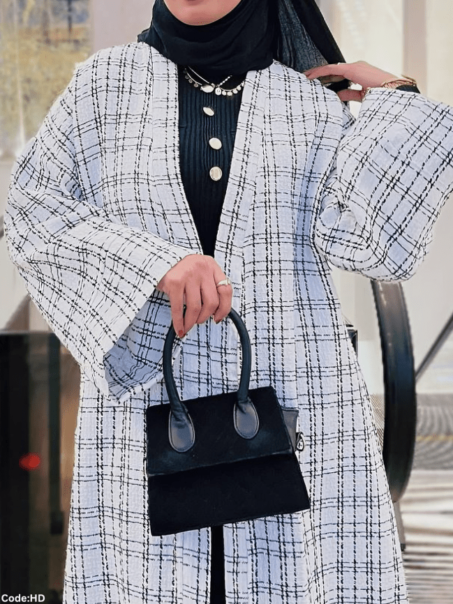 Miral Open Abaya - Jacquard Caro