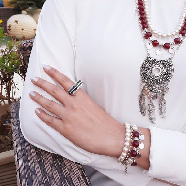 مجموعة لؤلؤة حالمة - مطلية بالفضة