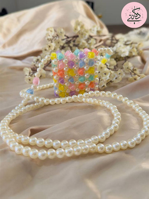 Rahma Airpods Bag - Crystal And Pearl Stones