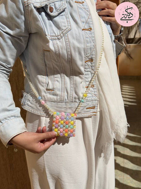 Rahma Airpods Bag - Crystal And Pearl Stones