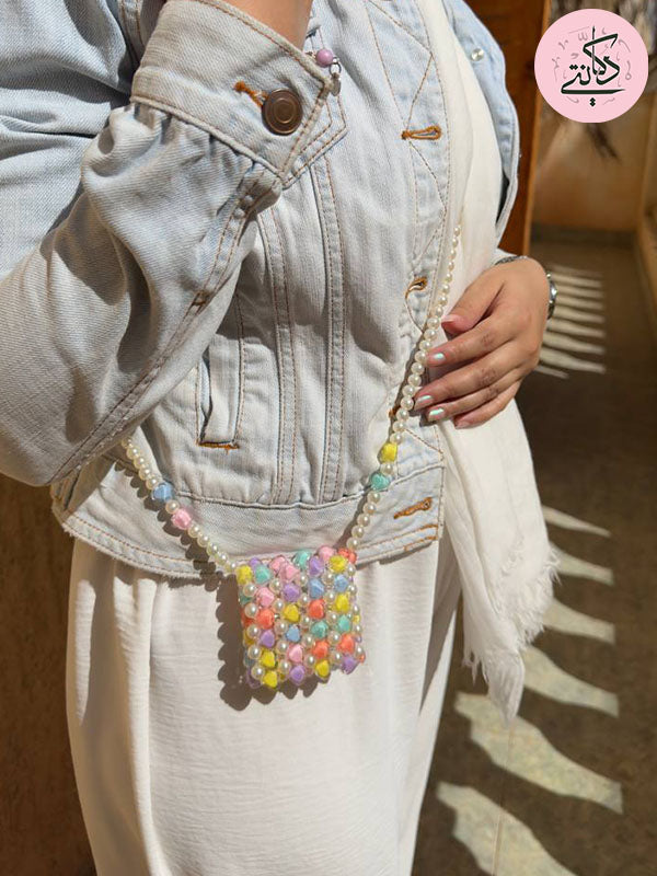 Rahma Airpods Bag - Crystal And Pearl Stones