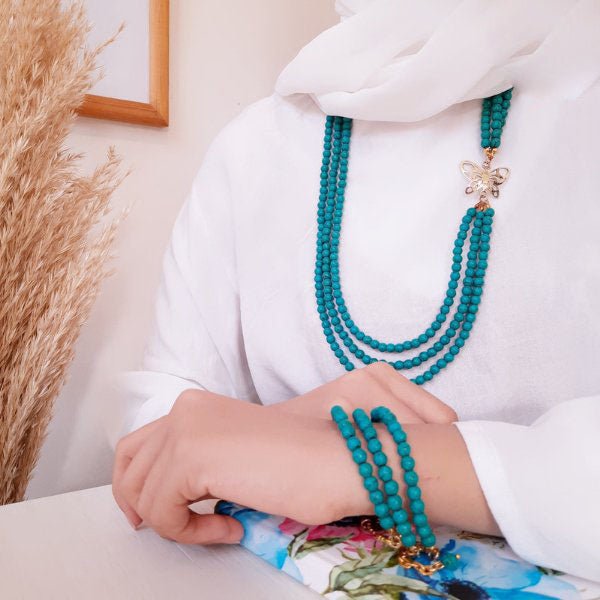 طقم الفراشات - مطلي بالذهب