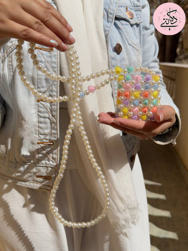 Rahma Airpods Bag - Crystal And Pearl Stones