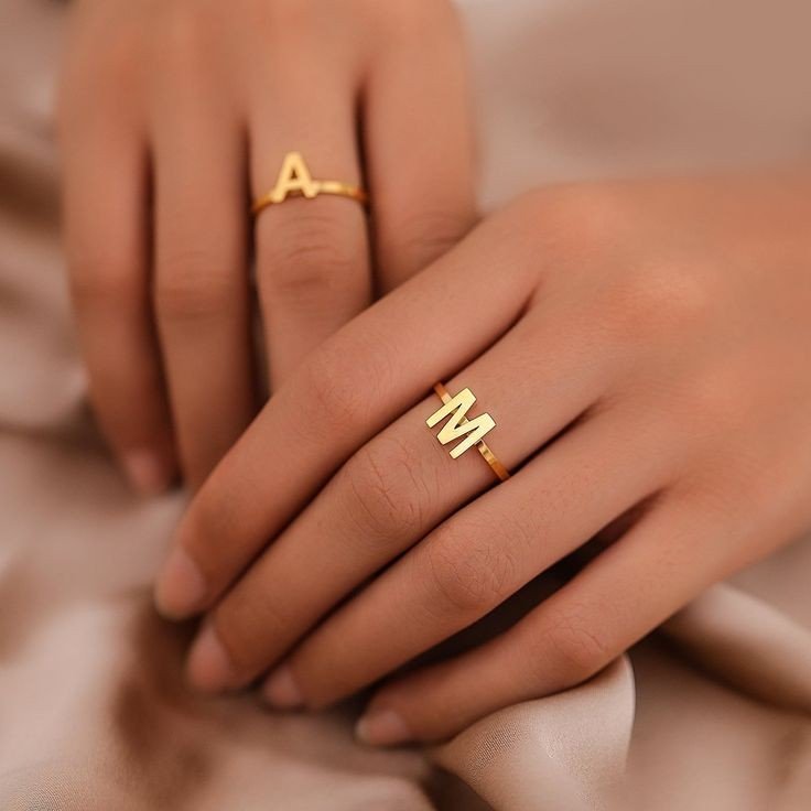 Letter Customized Ring - Gold Plated
