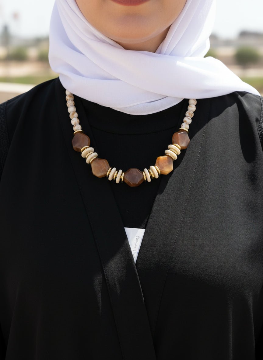 Tamara Necklace - Brown Stones
