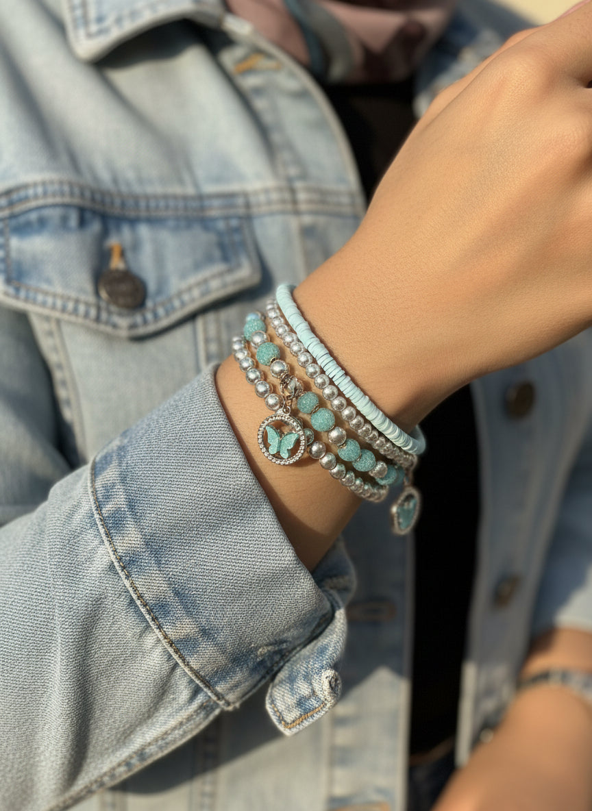Sea Waves Bracelet Set - Stones