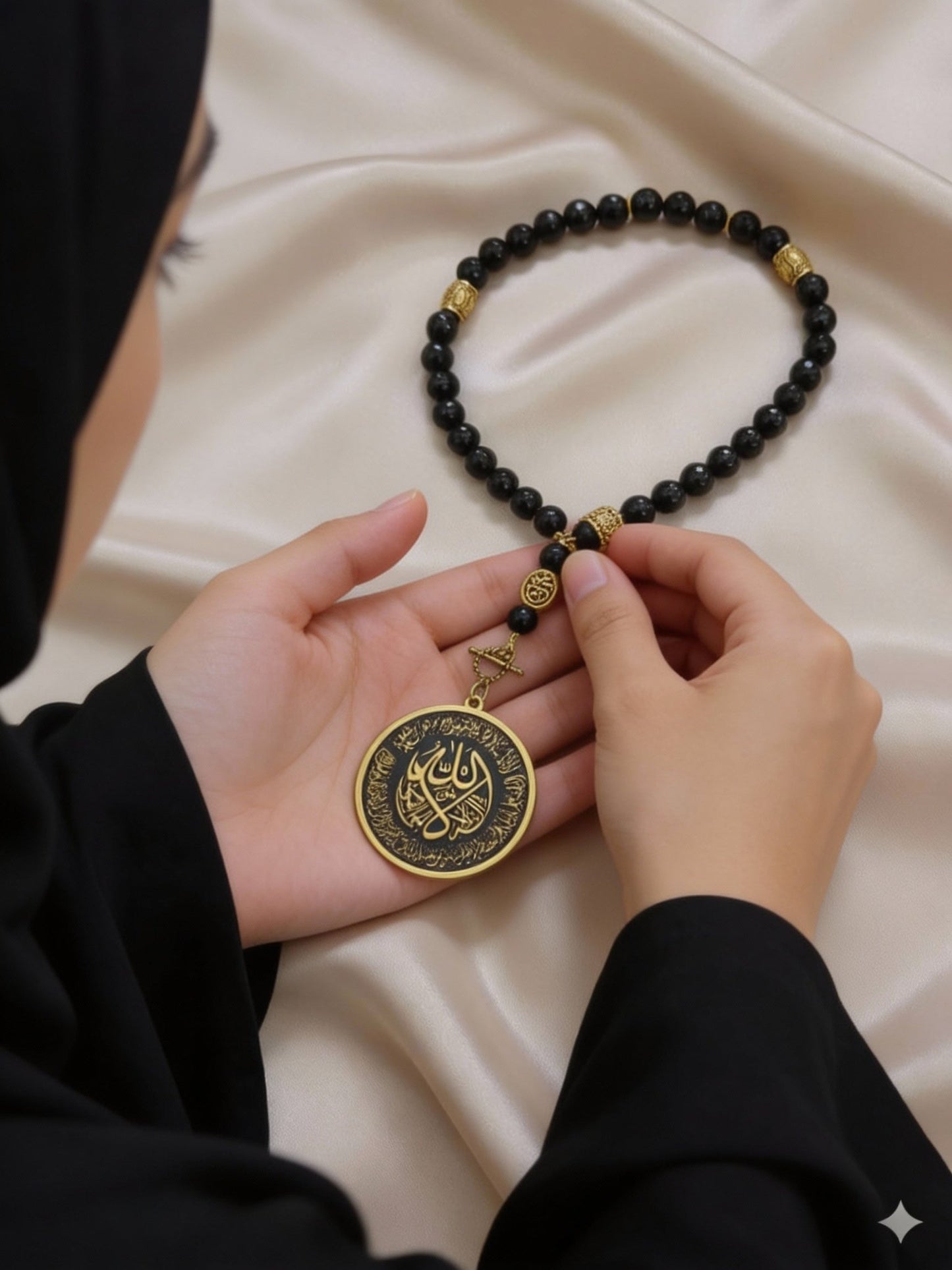 مسبحة لامعة ملونة - عقيق ملون