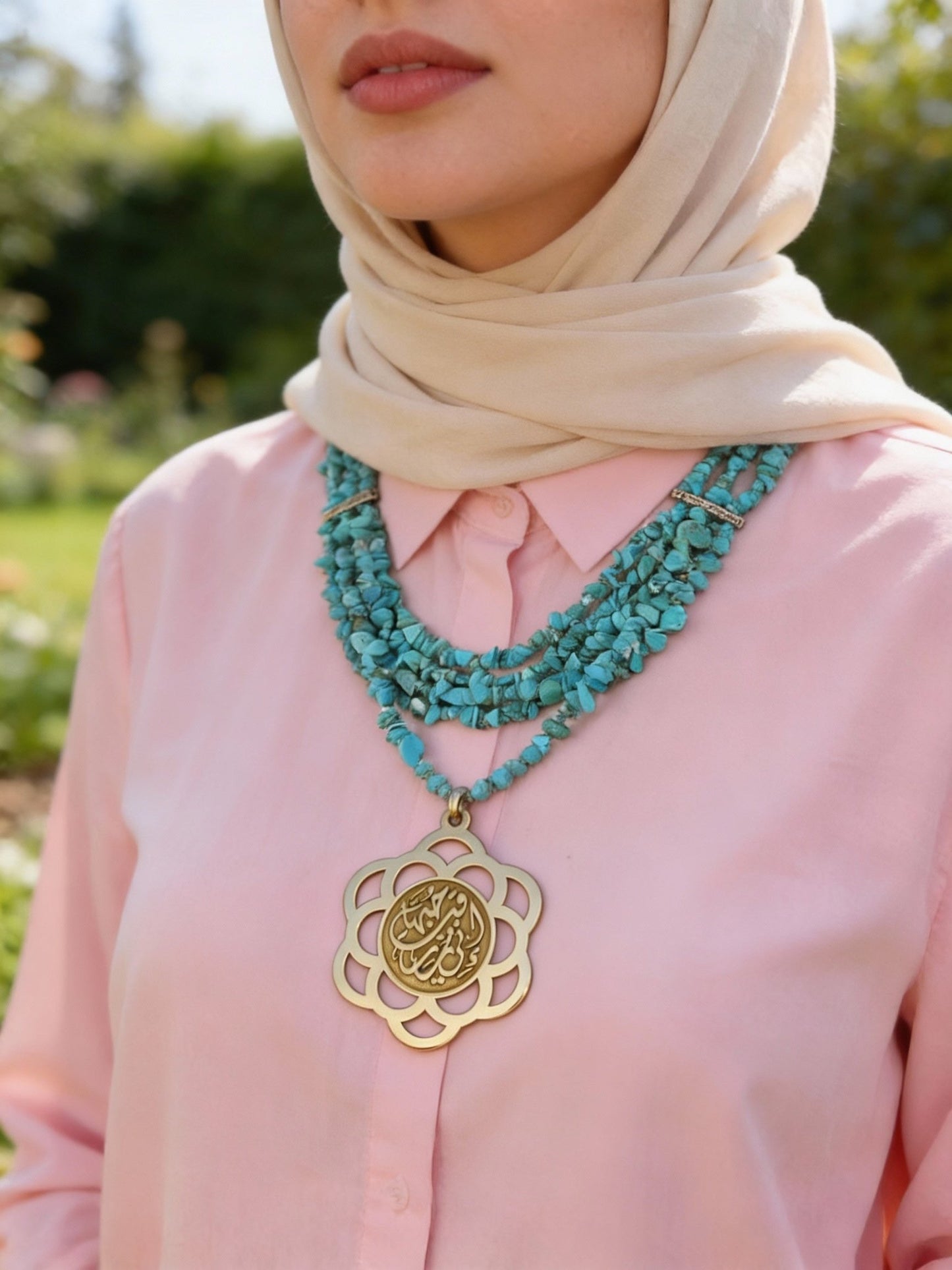 Lama Simple Necklace - Turquoise Stones