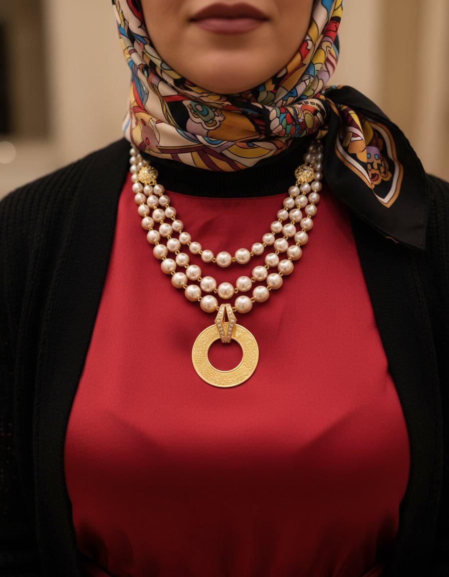 مجموعة من العقيق البني المكسور مع العقيق الأخضر الزيتي