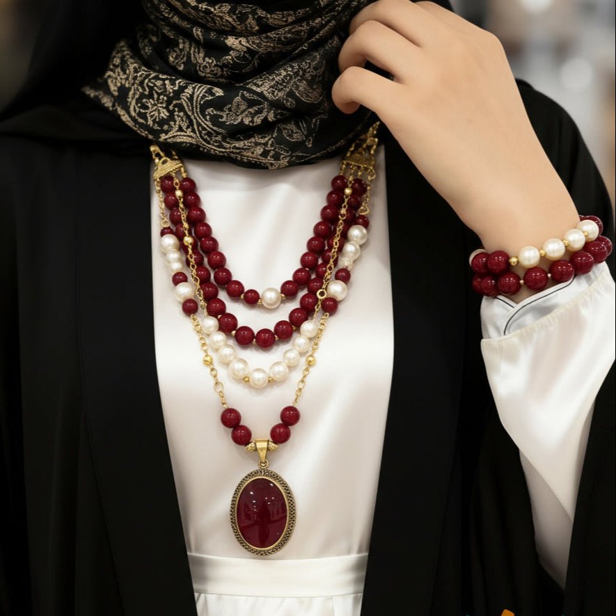 Hanaa Elegant Set Pearl and Marjan