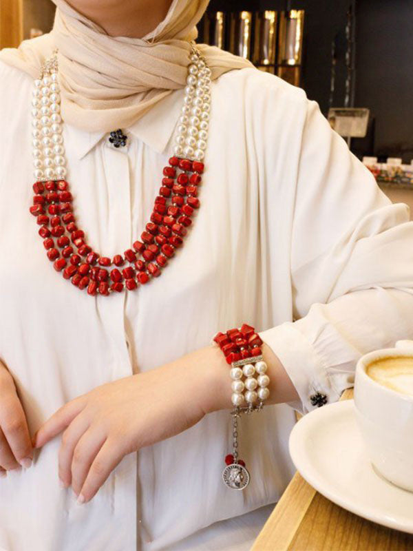 مجموعة نارفين - أحجار العقيق واللؤلؤ