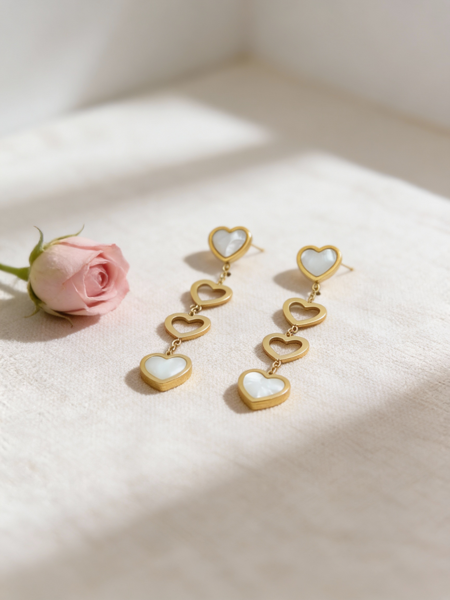 Hearts Earrings - Stainless Steel