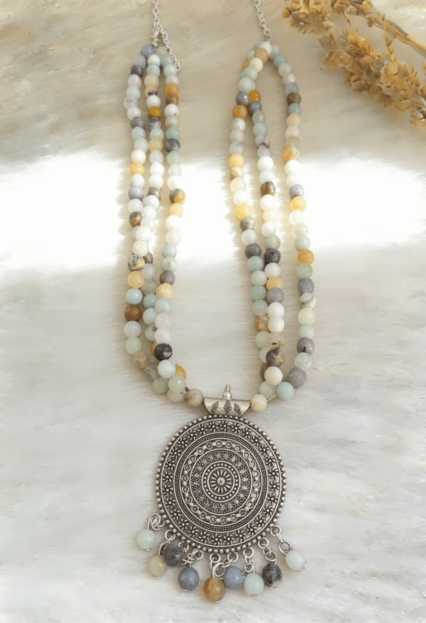 Basmala Necklace - Agate Stones