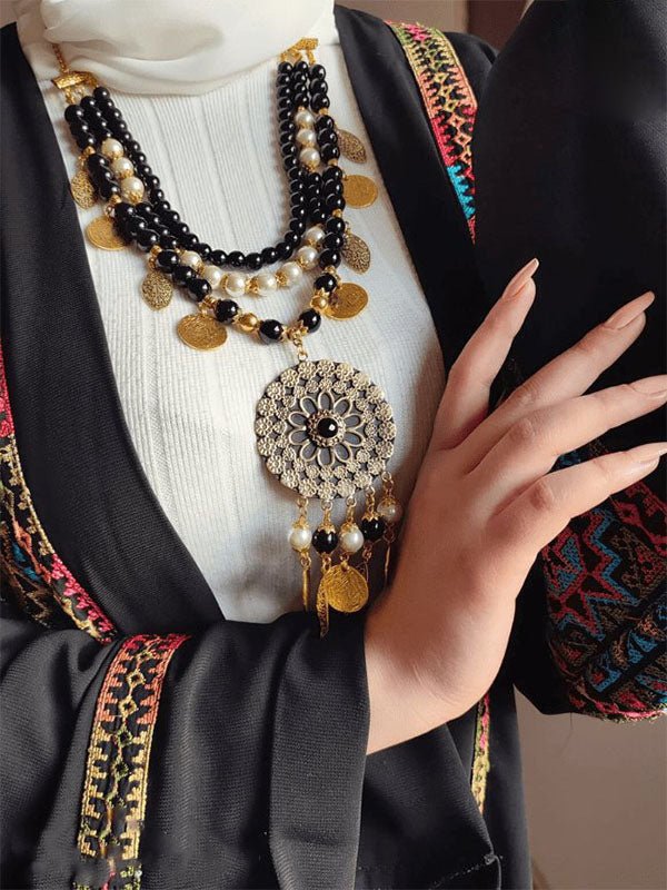 عقد لؤلؤي رقيق - لؤلؤ وحجر عقيق