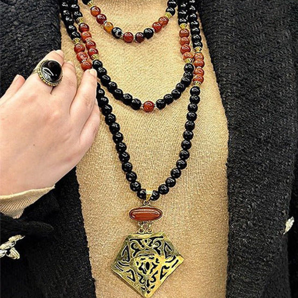 طقم عقيق ياسمين - نحاس خالص