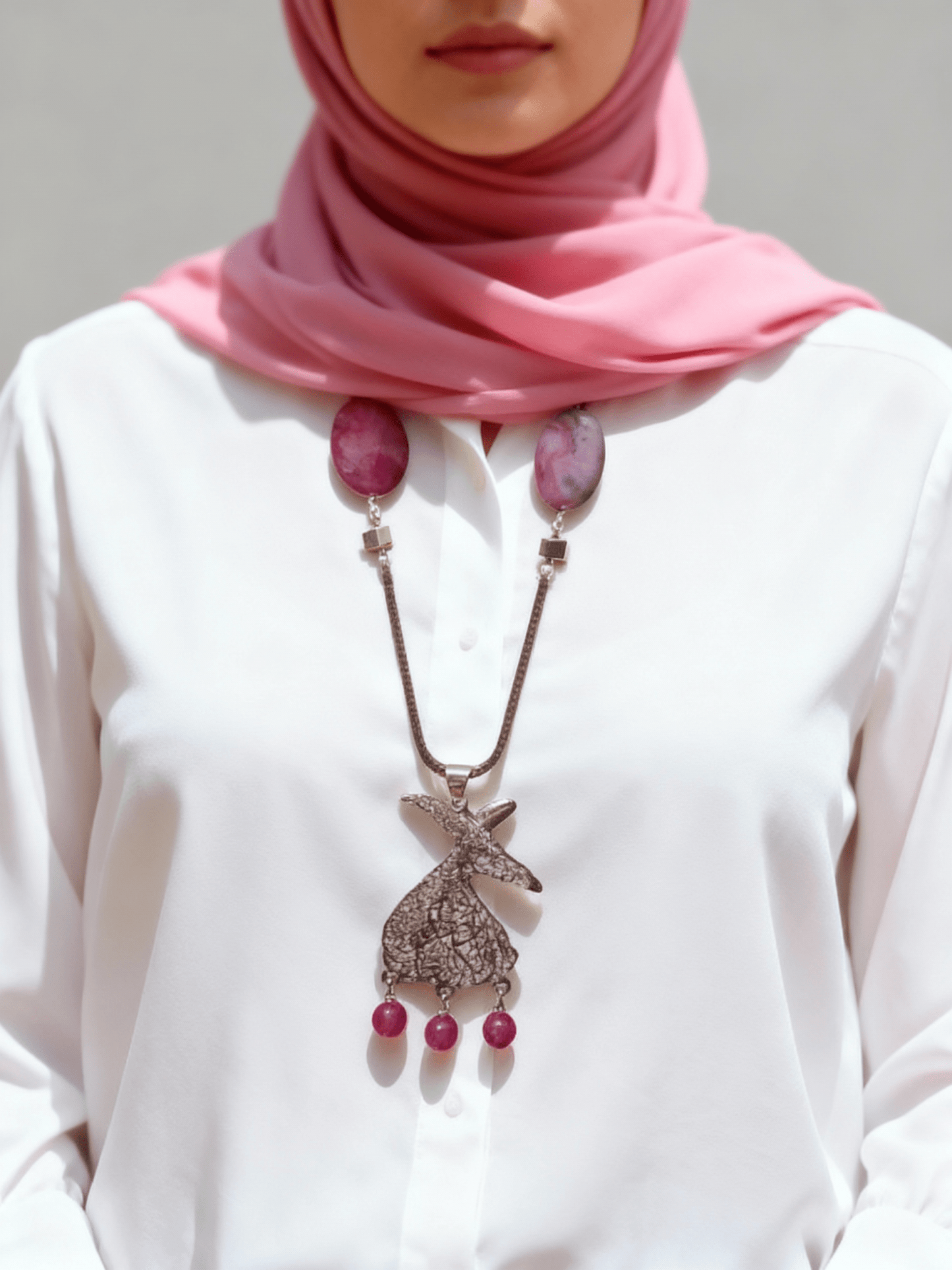 Zahra Pink Agate Necklace