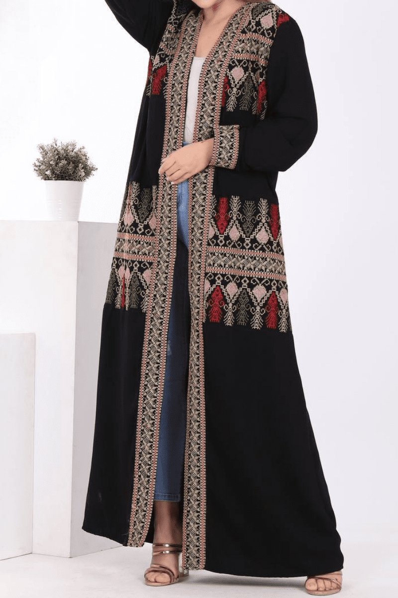 Cardigan with Elegant Embroidery - Crepe