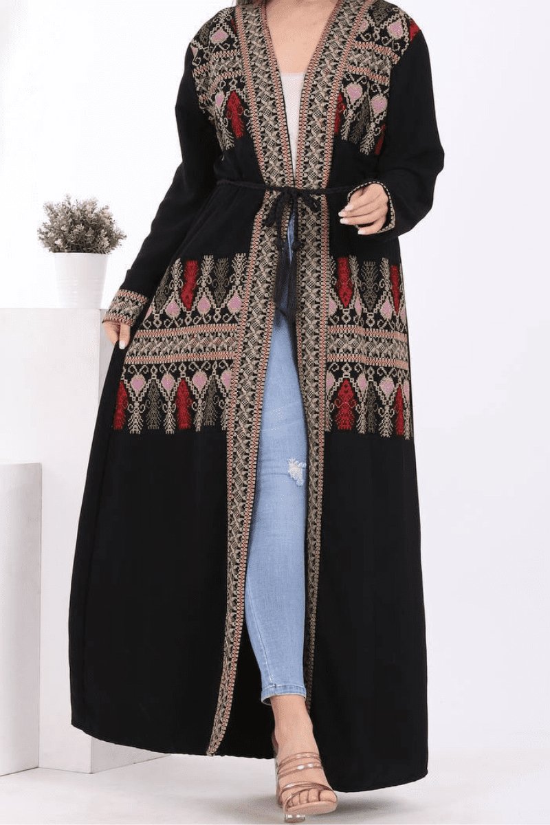 Cardigan with Elegant Embroidery - Crepe