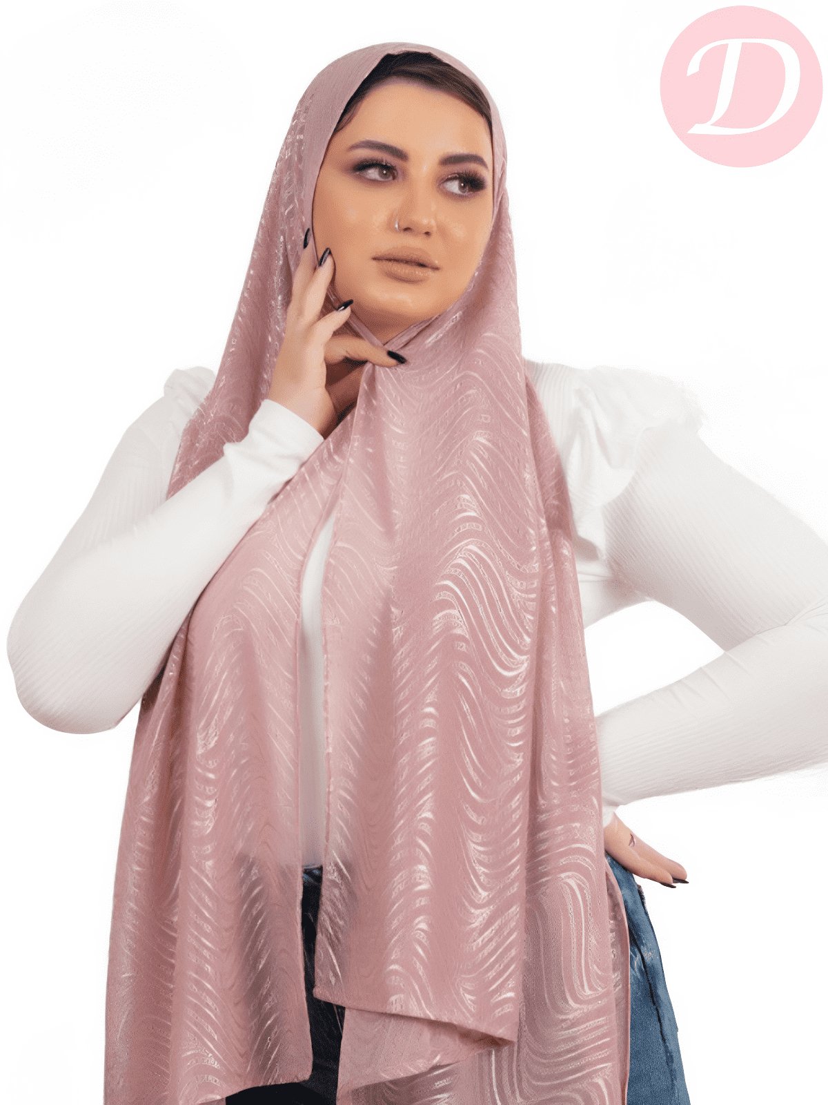 Shiny Zeina Scarf - Kuwaiti Comfort Light Lycra