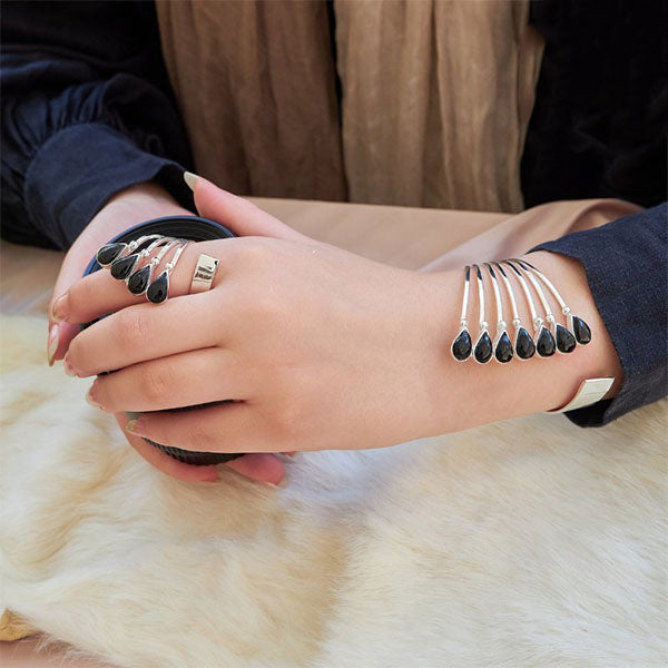 Amira Set - Silver Plated and Agate