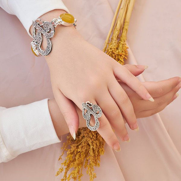 Kamila Set - Silver Plated and Agate