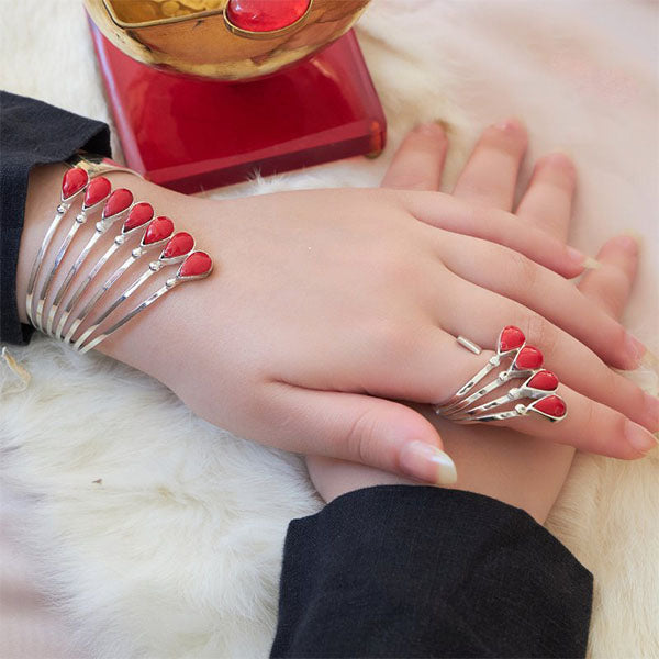 Amira Set - Silver Plated and Agate