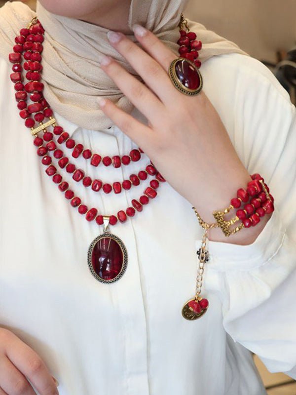 Qamar Set - Agate Stones