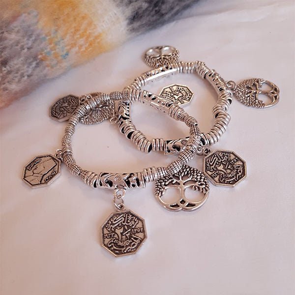 Amelia Bracelets Set - Silver Metal