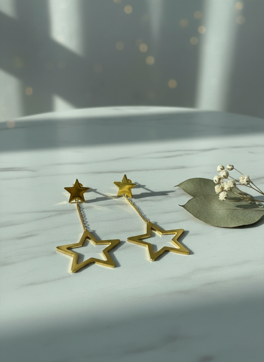 Delicate Stars Earrings - Stainless Steel