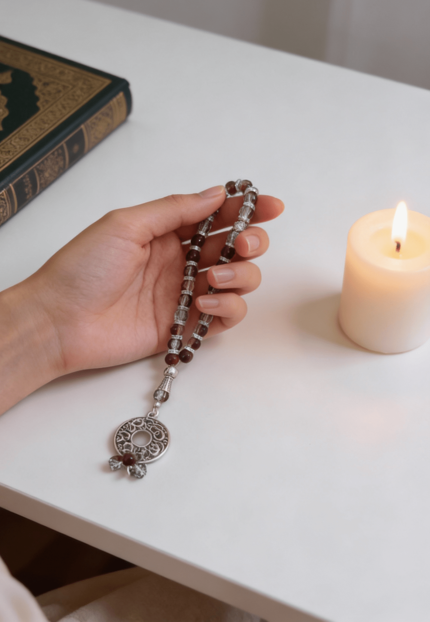 Grey & Brown Rosary - Agate Stones