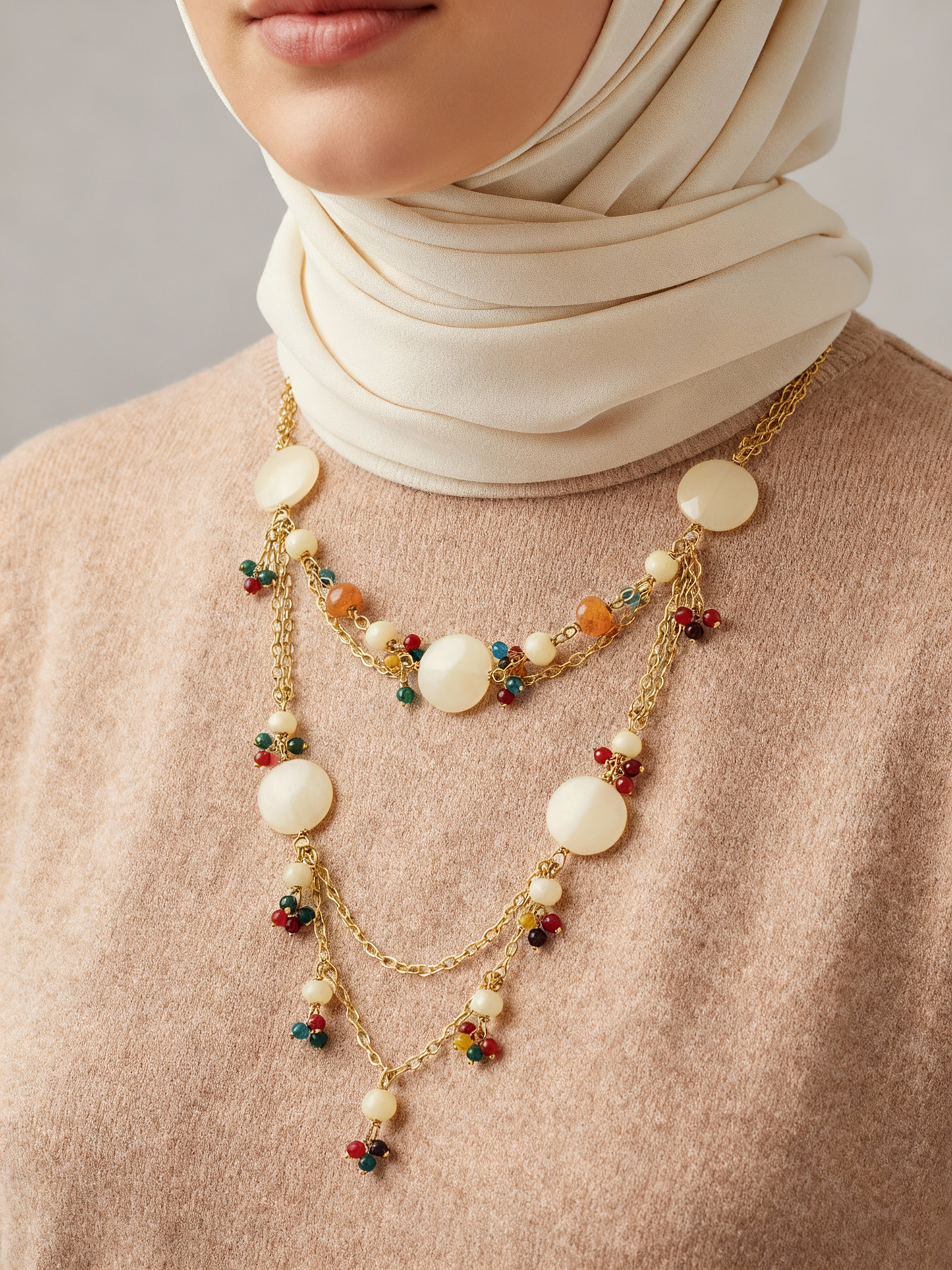Seasons Love Necklace - Agate Stones