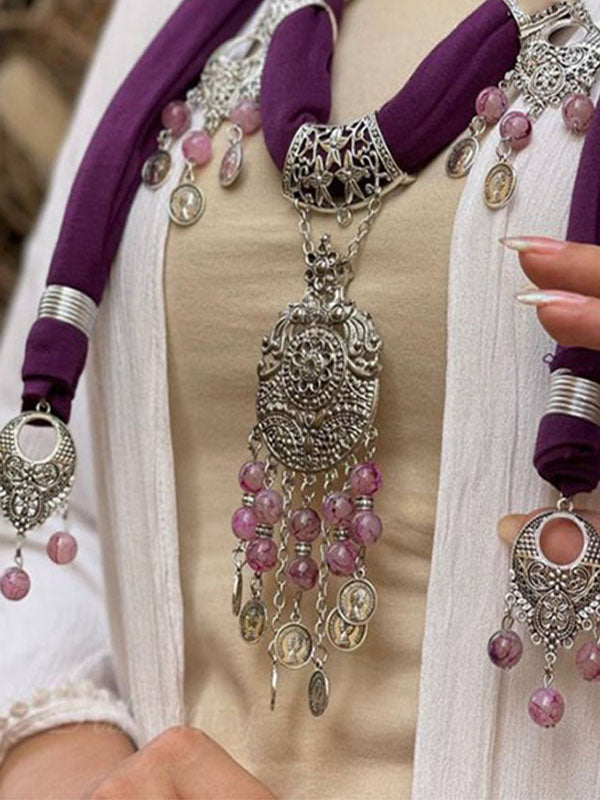 Sara Necklace Scarf - Purple