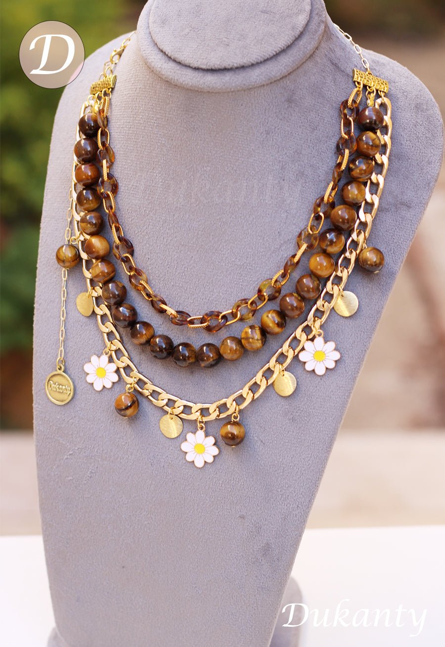 Hazel Blossoms Set - Tiger Eyes Stone
