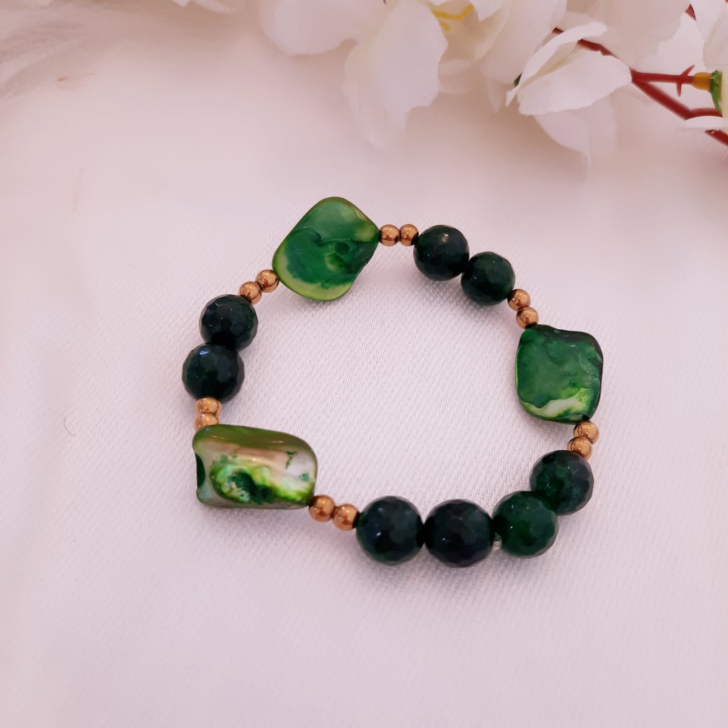 Green Agate Stones Set