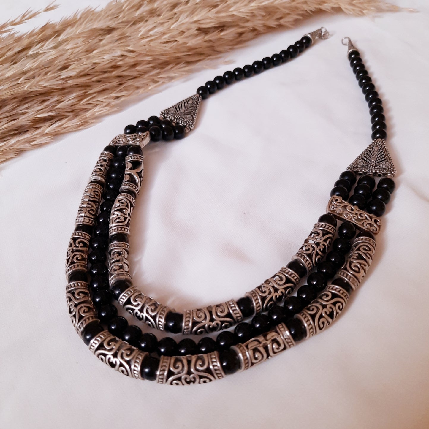 Salma Necklace - Black Agate