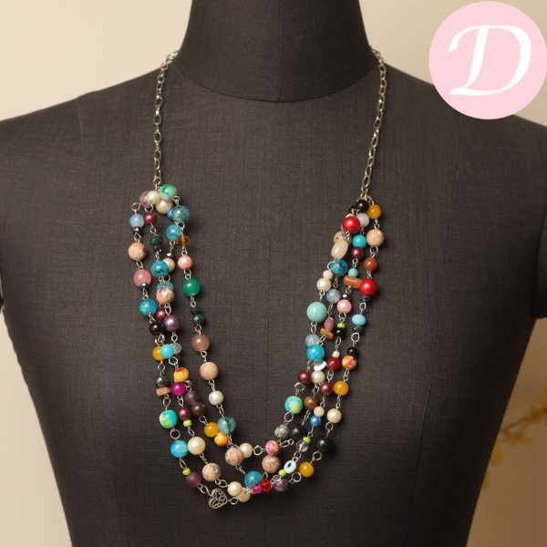 Amelia Necklace - Colorful Agate