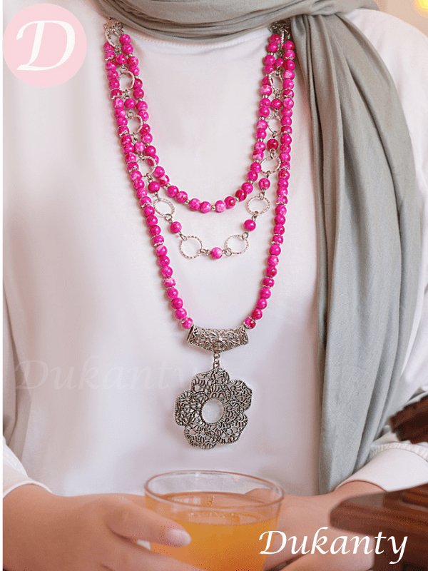 Orchid Necklace - Alabaster Stone