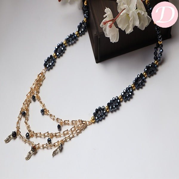 Elegante Necklace - Crystal and Hematite